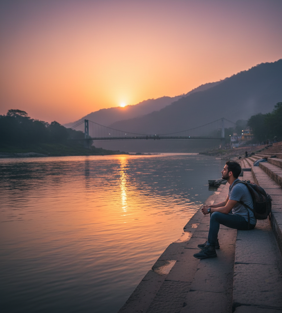 Solo travel in Rishikesh North India featuring spirituality and river exploration